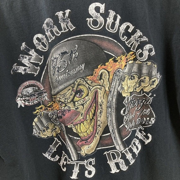 Sturgis Men's 75th Anniversary Motorcycle Rally Shirt Black Hills XL Clown 2015 - Picture 8 of 10